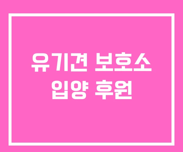유기견 보호소 입양 후원 유기견 보호소 입양 후원