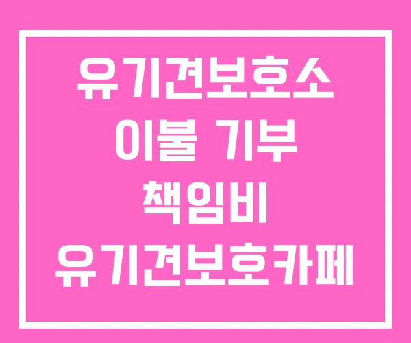 유기견보호소 이불 기부 책임비 유기견보호카페