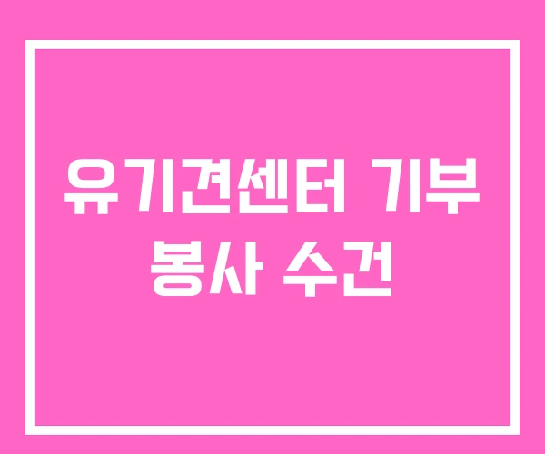 유기견센터 기부 봉사 수건