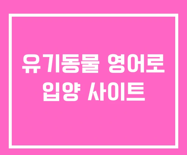 유기동물 영어로 입양 사이트 유기동물 영어로 입양 사이트