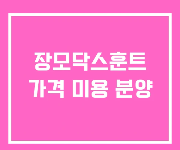 장모닥스훈트 가격 미용 분양
