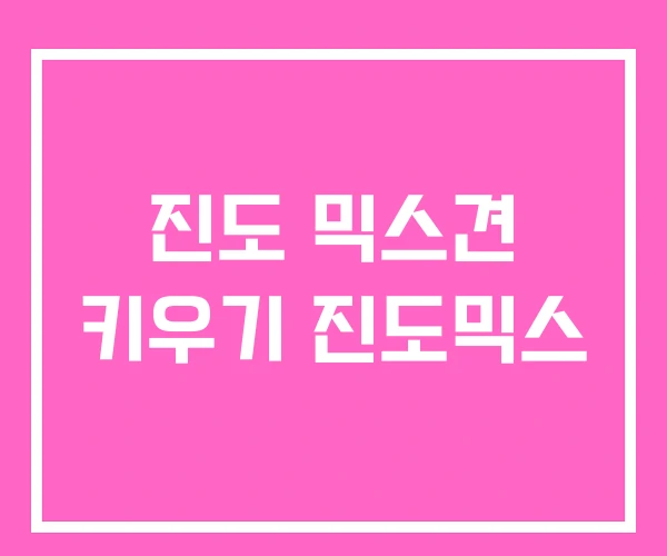 진도 믹스견 키우기 진도믹스