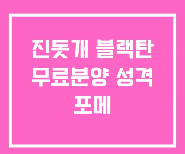 진돗개 블랙탄 무료분양 성격 포메