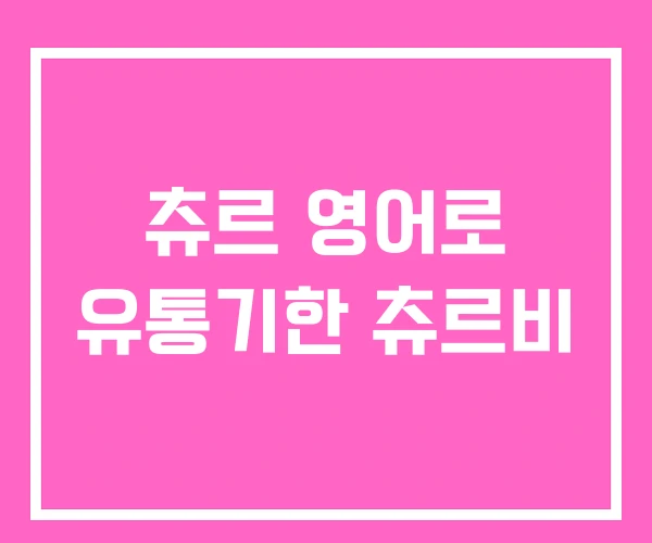 츄르 영어로 유통기한 츄르비