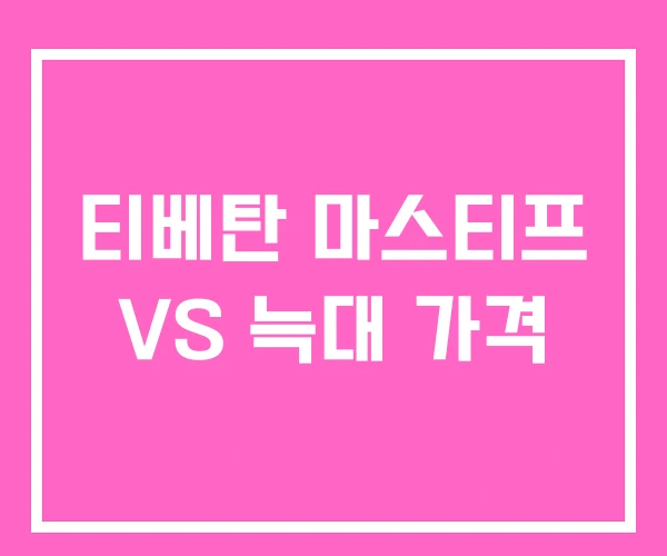 티베탄 마스티프 VS 늑대 가격