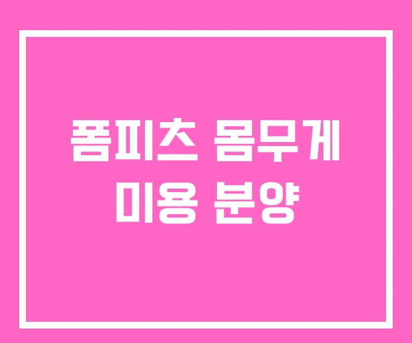 폼피츠 몸무게 미용 분양