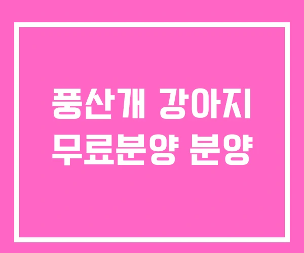 풍산개 강아지 무료분양 분양