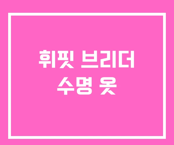 휘핏 브리더 수명 옷