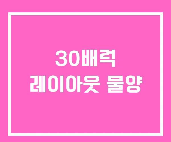 30배럭 레이아웃 물양