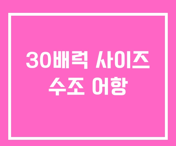 30배럭 사이즈 수조 어항