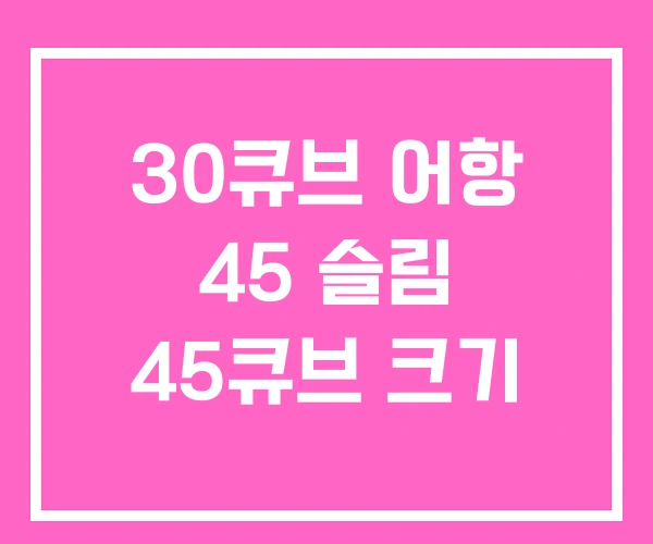 30큐브 어항 45 슬림 45큐브 크기 30큐브 어항 45 슬림 45큐브 크기