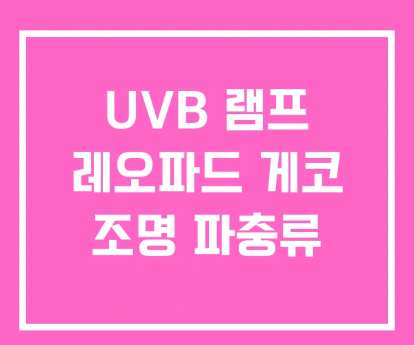 UVB 램프 레오파드 게코 조명 파충류