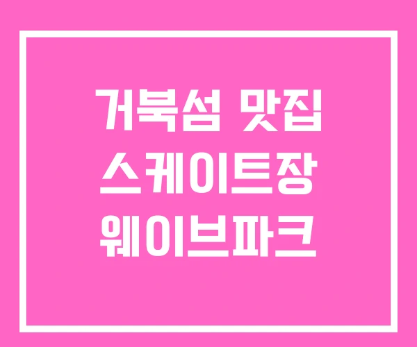 거북섬 맛집 스케이트장 웨이브파크