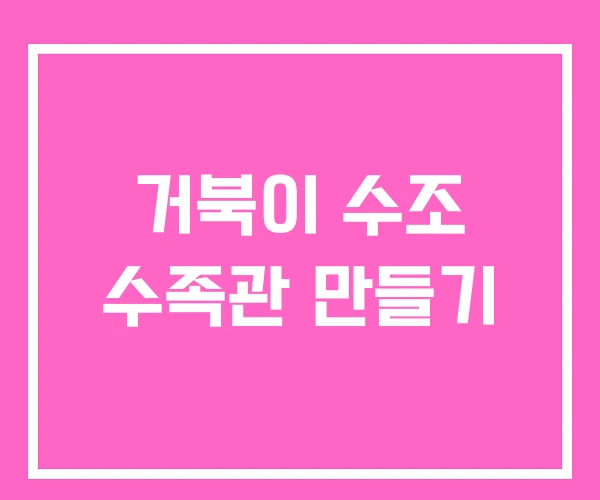 거북이 수조 수족관 만들기