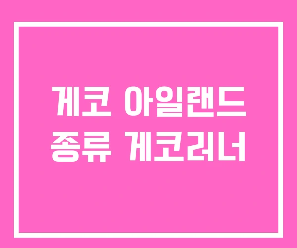 게코 아일랜드 종류 게코러너 게코 아일랜드 종류 게코러너