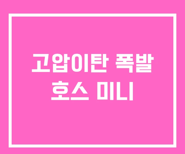 고압이탄 폭발 호스 미니