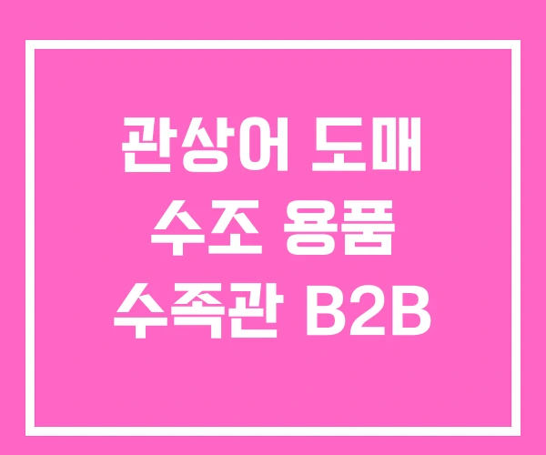 관상어 도매 수조 용품 수족관 B2B 관상어 도매 수조 용품 수족관 B2B