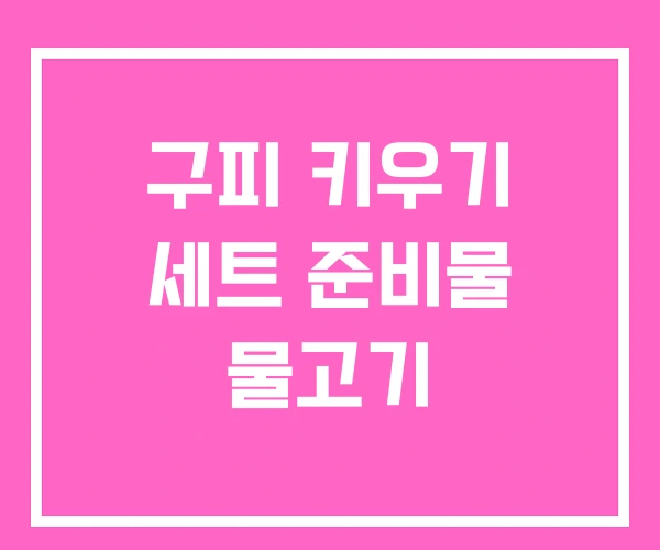 구피 키우기 세트 준비물 물고기