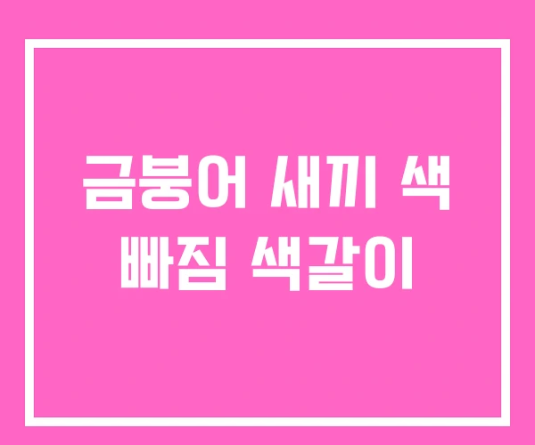 금붕어 새끼 색 빠짐 색갈이