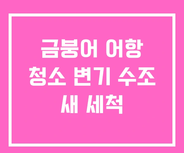 금붕어 어항 청소 변기 수조 새 세척