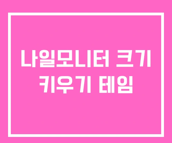 나일모니터 크기 키우기 테임