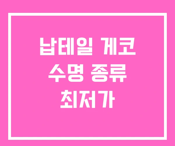 납테일 게코 수명 종류 최저가