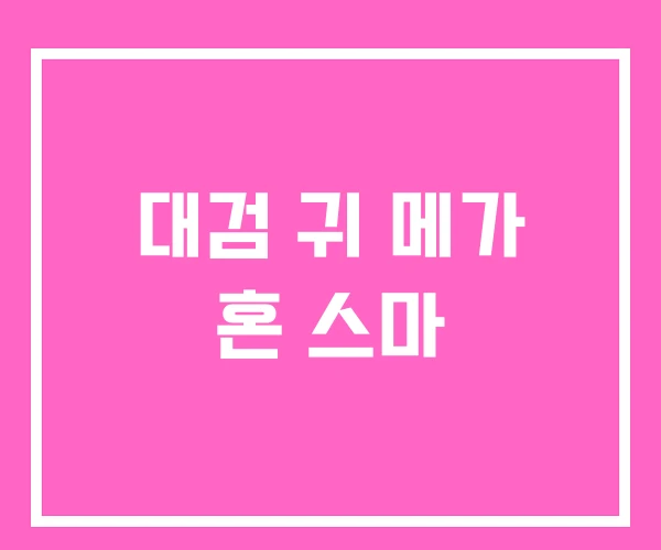 대검 귀 메가 혼 스마 대검 귀 메가 혼 스마