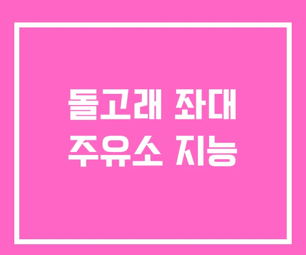 돌고래 좌대 주유소 지능