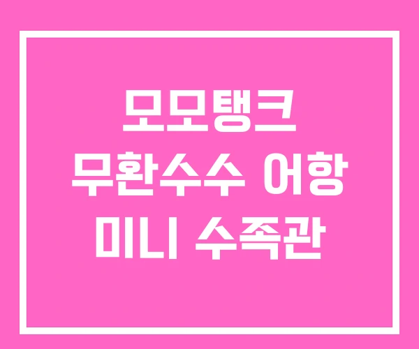 모모탱크 무환수수 어항 미니 수족관