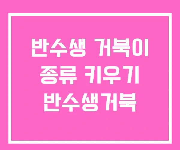 반수생 거북이 종류 키우기 반수생거북