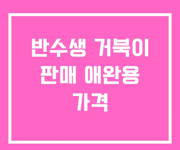 반수생 거북이 판매 애완용 가격