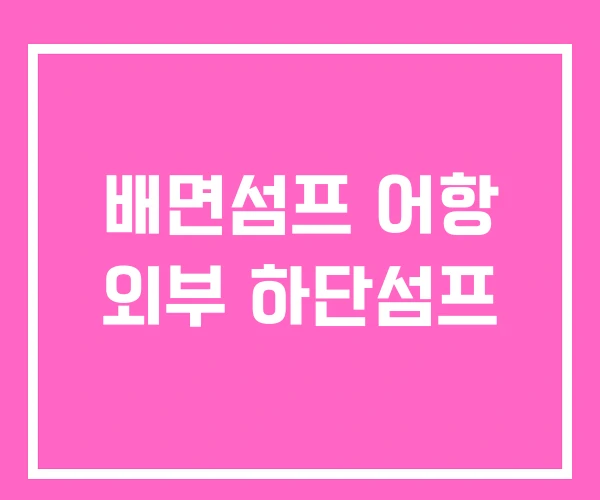 배면섬프 어항 외부 하단섬프