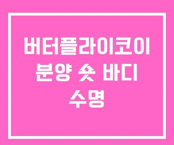 버터플라이코이 분양 숏 바디 수명