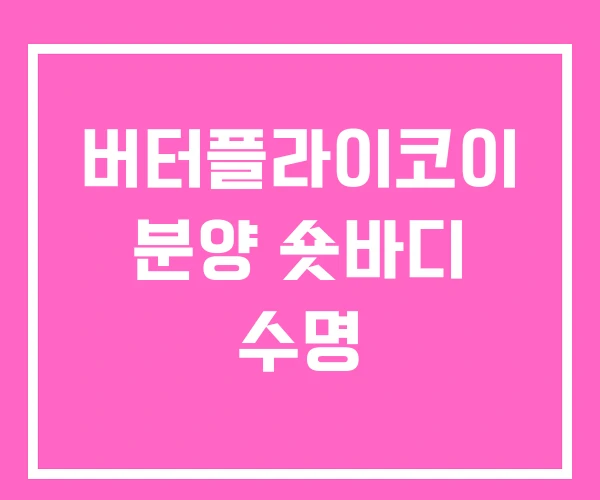 버터플라이코이 분양 숏바디 수명