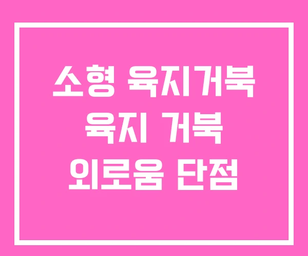 소형 육지거북 육지 거북 외로움 단점