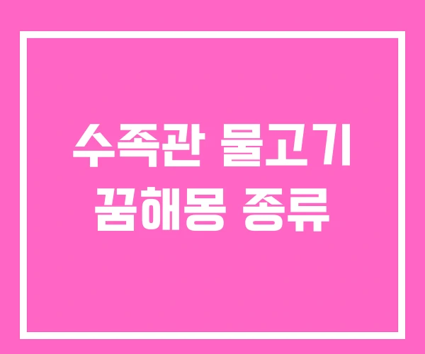 수족관 물고기 꿈해몽 종류