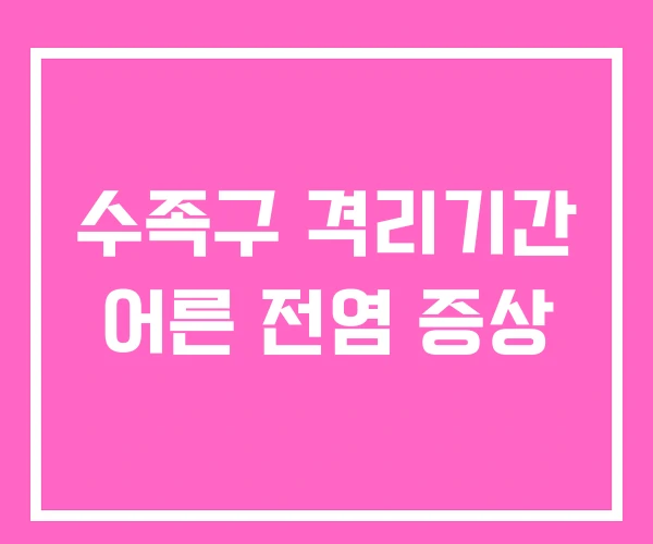 수족구 격리기간 어른 전염 증상