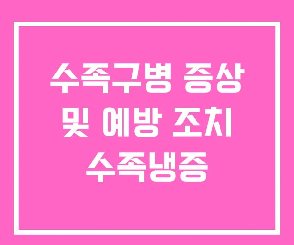 수족구병 증상 및 예방 조치 수족냉증