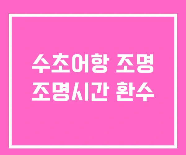 수초어항 조명 조명시간 환수