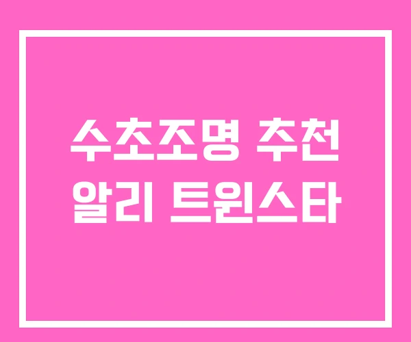 수초조명 추천 알리 트윈스타