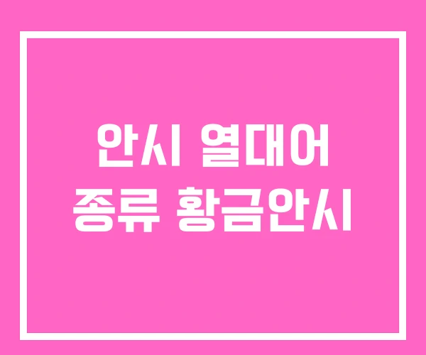 안시 열대어 종류 황금안시