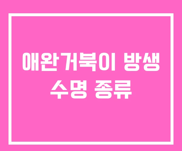 애완거북이 방생 수명 종류