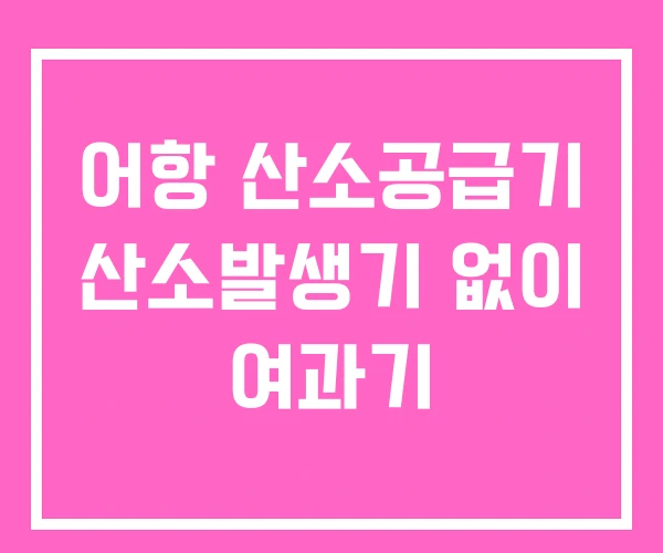 어항 산소공급기 산소발생기 없이 여과기 어항 산소공급기 산소발생기 없이 여과기
