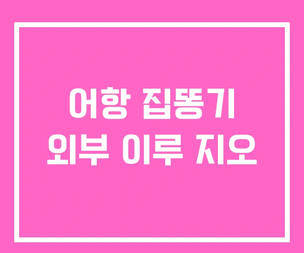 어항 집똥기 외부 이루 지오