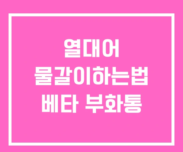 열대어 물갈이하는법 베타 부화통