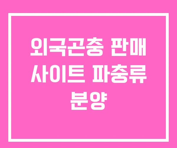 외국곤충 판매 사이트 파충류 분양