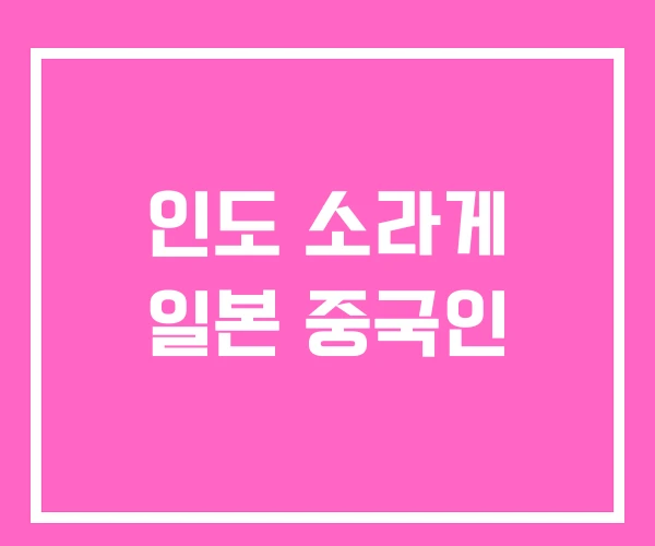 인도 소라게 일본 중국인