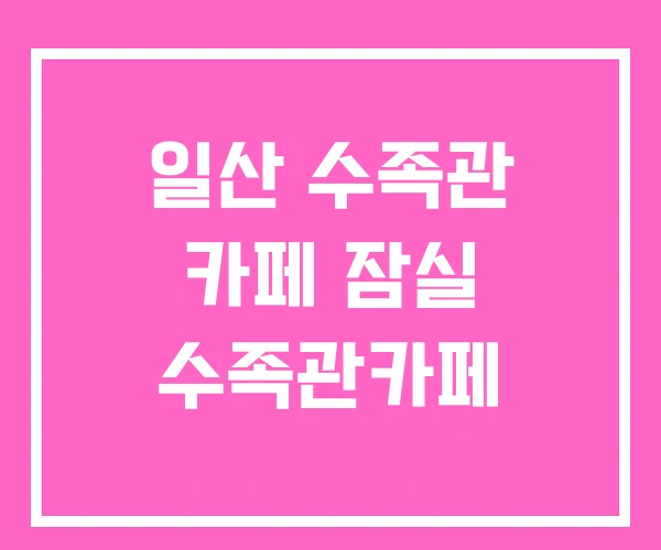 일산 수족관 카페 잠실 수족관카페