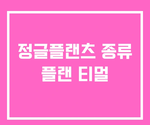 정글플랜츠 종류 플랜 티멀