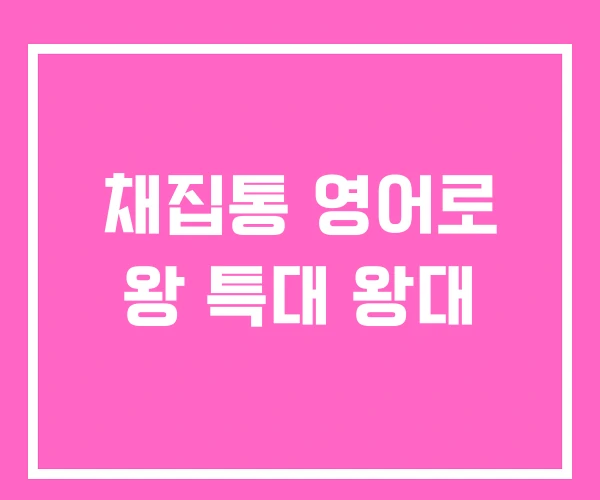 채집통 영어로 왕 특대 왕대